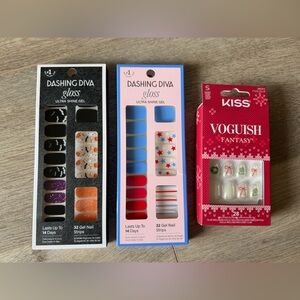 Dashing Diva Gloss Ultra Shine Gel Press-On Nails - Black, Orange, Blue, Red